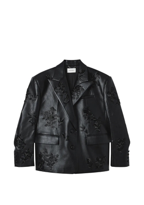 MARKGONG floral-motif bead-embellished blazer - Black