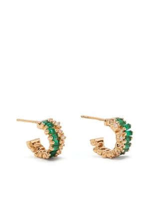 Suzanne Kalan 18kt yellow gold Short Stack emerald mini earrings