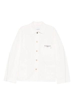 Givenchy embroidered-logo chest-pocket denim jacket - Neutrals