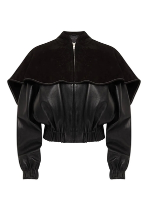 JW Anderson oversized-collar leather jacket - Black