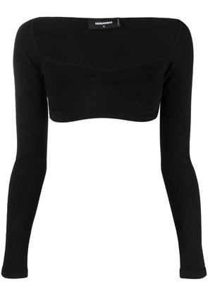 DSQUARED2 long-sleeve knitted crop top - Black