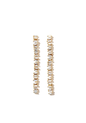 Suzanne Kalan 18kt yellow gold Savannah Midi diamond drop earrings