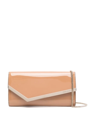 Jimmy Choo Emmie leather clutch bag - Neutrals