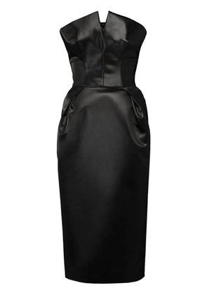 Maison Margiela Cintzed satin midi dress - Black