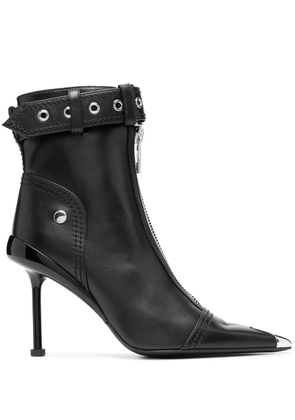 Alexander McQueen buckle-fastening leather ankle boots - Black