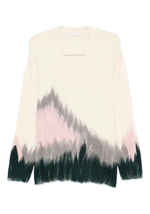 Patrizia Pepe patterned v-neck sweater - Neutrals