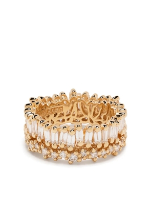 Suzanne Kalan 18kt yellow gold Short Stack diamond eternity ring