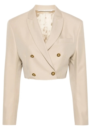 Palm Angels double-breasted cropped blazer - Neutrals