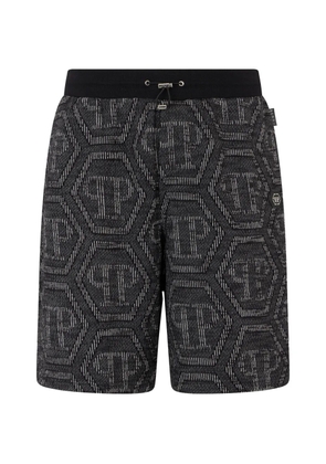 Philipp Plein monogram shorts - Black