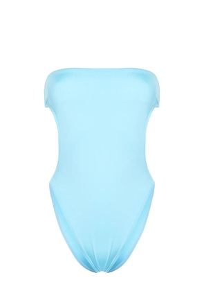 Saint Laurent strapless cut-out swimsuit - Blue