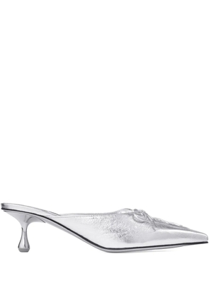 Jimmy Choo 50mm Scarlett lace-up pointed-toe mules - Silver