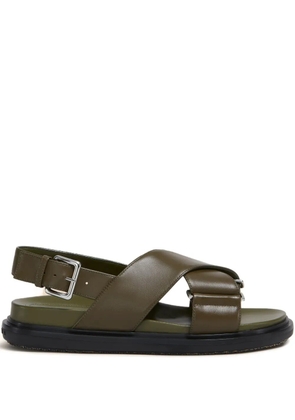 Marni cross-strap flat sandals - Green