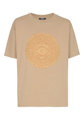 Balmain Médaille-embroidered T-shirt - Neutrals