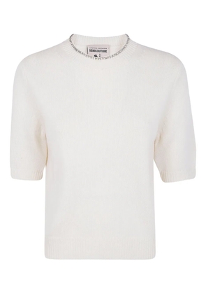 Semicouture crystal-embellished sweater - White