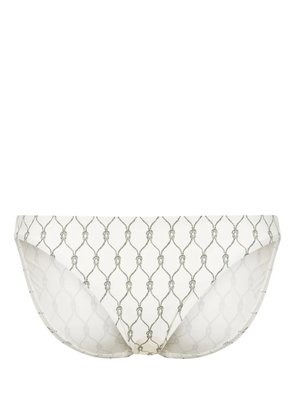 Tory Burch celtic knot-print bikini bottoms - Neutrals