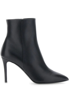 Pollini pointed-toe zip boots - Black