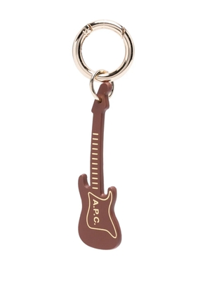 A.P.C. guitar-shape logo-detail keyring - Brown