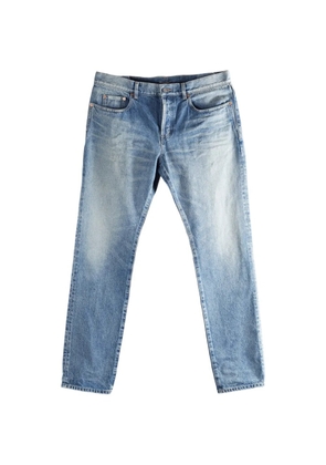 Saint Laurent belt-loop buttoned trousers - Blue