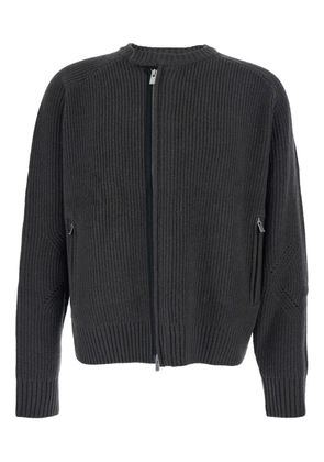 TONYWACK crew-neck zip-fastening cardigan - Grey