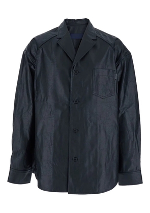 Juun.J tailored-collar coated cotton shirt - Blue