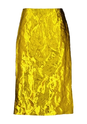 Gabriela Hearst Manuela metallic-effect midi skirt - Gold
