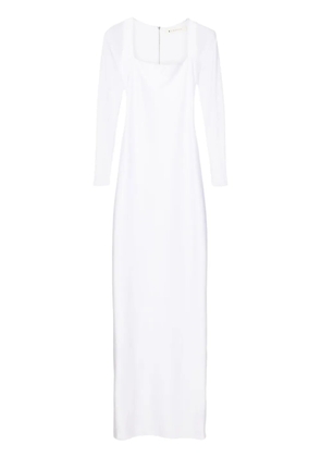 Lethicia Bronstein Brigitte sheer-sleeved gown - White