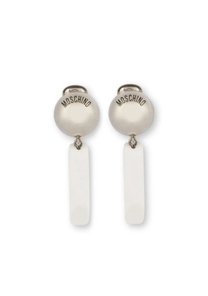 Moschino drop clip-on earrings - White