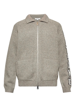 Maison Kitsuné zip lettering cardigan - Grey
