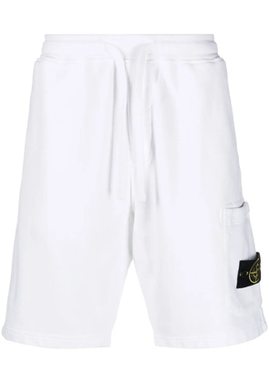 Stone Island logo-patch track shorts - White