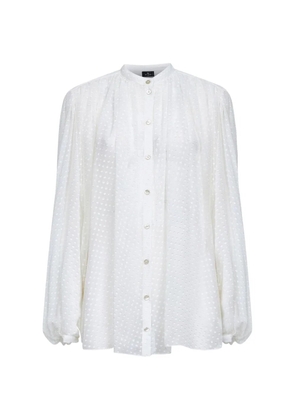 ETRO gathered long-sleeves shirt - White