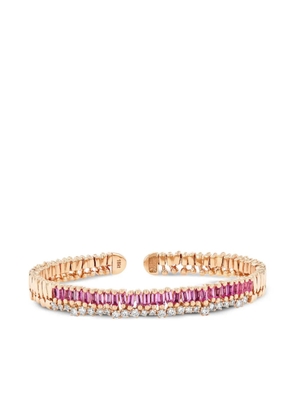 Suzanne Kalan 18K rose gold pink sapphire and diamond bracelet