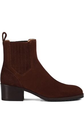 Doucal's elastic-panel suede boots - Brown