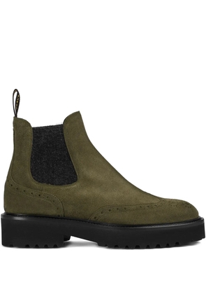 Doucal's brogue-detail Chelsea boots - Green