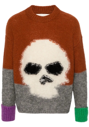 ERL skull intarsia-knit sweater - Brown