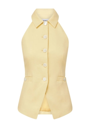 Veronica Beard halterneck buttoned vest - Yellow