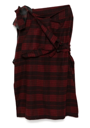 Yohji Yamamoto plaid asymmetric skirt - Red