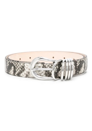 Déhanche Hollyhock snakeskin-effect leather belt - Neutrals