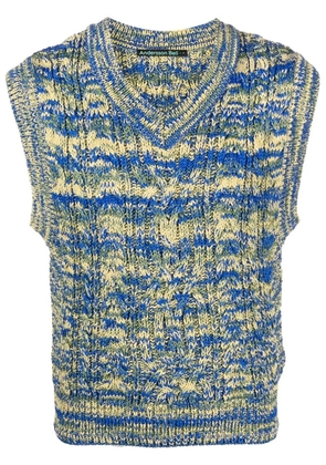 Andersson Bell abstract-knit V-neck vest - Blue