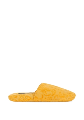 Dolce & Gabbana logo-embroidered slippers - Yellow