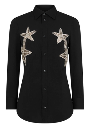 DSQUARED2 star-appliqué crystal-embellished shirt - Black