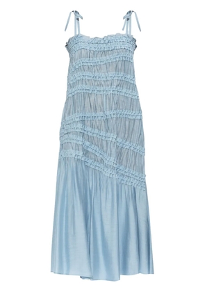 Tory Burch shirred midi dress - Blue