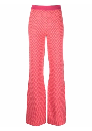 Moschino flared jacquard-knit trousers - Pink