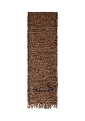Laneus embroidered fringed scarf - Brown