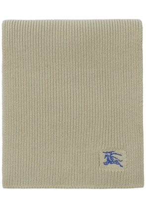 Burberry EKD-embroidered cashmere scarf - Green