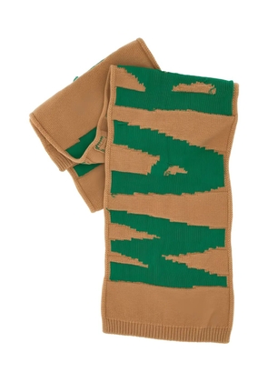 Marni embroidered-logo knit scarf - Neutrals