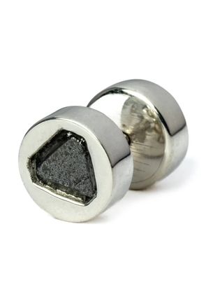 Parts of Four black diamond-encrusted stud earring - Silver