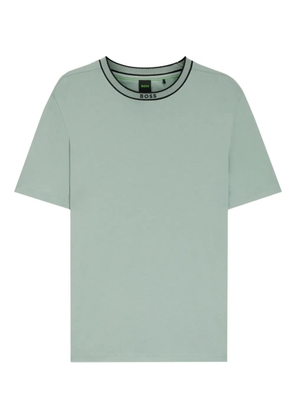 BOSS logo-detail contrasting T-shirt - Green