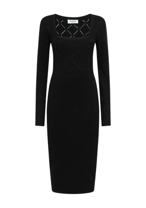 Blugirl long-sleeve patterned midi dress - Black