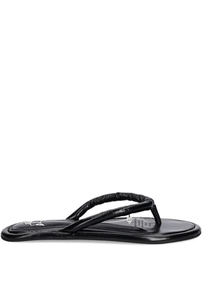 NAKED WOLFE Grenada leather twisted thong sandals - Black