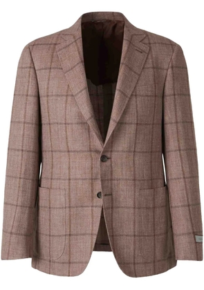 Canali textured check pattern jacket - Brown